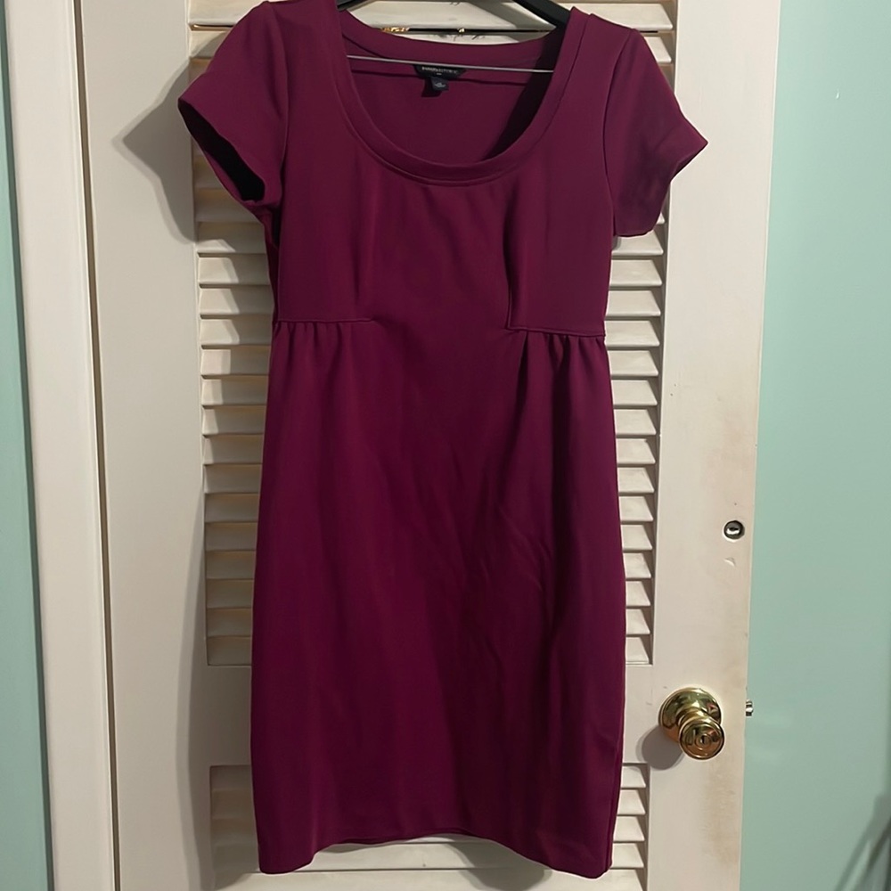 Short sleeve ponte knit empire waist dress from Banana Republic.